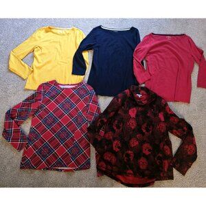 Womens TALBOTS Tops / Hoodie bundle of 5 Size M Long Sleeve Cotton Pullover